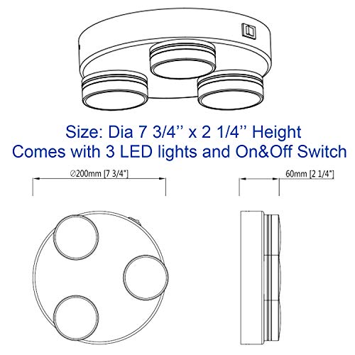 image for Facon (Upgraded Version 8-Inch LED Ceiling Dome Light Fixture Decorati
