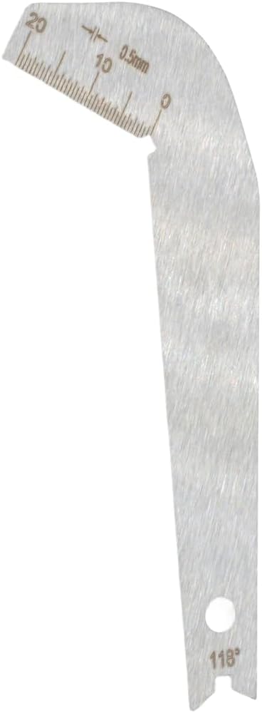 Steel Angle Gauge Measuring Tool Drill Bits – 118°/120°/135°/150°/160° Taper Angle Finder, 0–20 mm Range, Compact Work