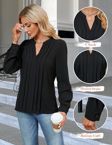 Image of Blooming Jelly Women's Long Sleeve Blouses Dressy Casual Business Work Tops