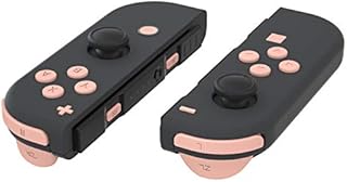 eXtremeRate Chrome Green Glossy Replacement ABXY Direction Keys SR SL L R ZR ZL Trigger Buttons Springs, Full Set Buttons Fix Kits with Tools for Nintendo Switch Joycon & Switch OLED Joy con