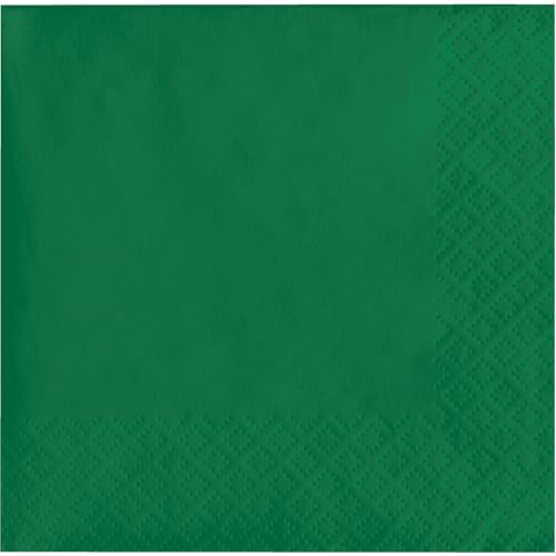 Creative Converting Touch of Color 3-Ply 50 Count Paper Beverage Napkins, Emerald Green