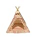 Selena Dog House Cat Tent Teepee with Cushion Washable Indoor Outdoor Soft Cozy Puppy Kitten Cute Bohemian Plaid Pet House (One Size,Bohemian)