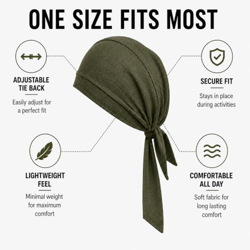 Image of GG BAI Cottrise Sikh Religious Patka Headwear Sweat Wicking Doo Rag Cooling Dew Rag Helmet Liner Hat Large Motorcycle Head Wrap Bandana Skull Caps for Men and Women