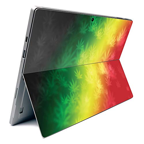 Image of MightySkins Carbon Fiber Skin for Microsoft Surface Pro 7 - Rasta Rainbow | Textured Carbon Fiber Finish | Easy to Apply, Remove, and Change Styles | Made in The USA