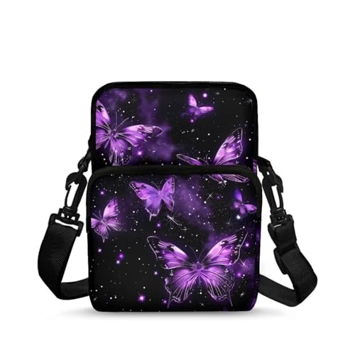 AZULCUSTO Purple Butterfly Women Bags Crossbody Handbags Purses Cell Phone
