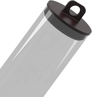 Cleartec 1.25in Sealed Bottom Round Containers 12.187in Long PETG SBT00190 (qty 50) with PHP1.250BLK 1 1/4