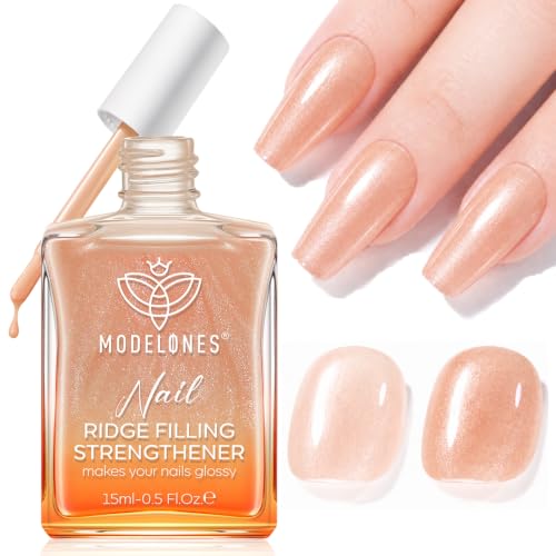 Modelones Nail Strengthener, Fall Glitter Brown Nail Polish Nail Hardener