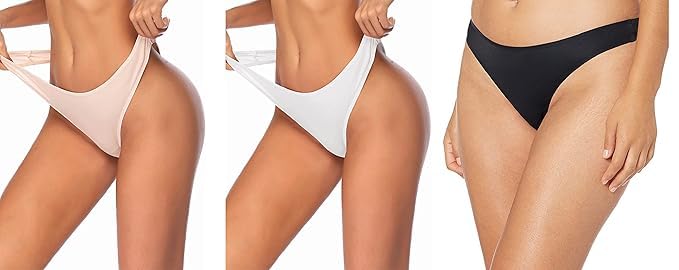 Women's Classic Bikini Bottom Thong Panty | Women Seamless Panty | Low Rise Sexy, Pack of -3 (in, Alpha, S, 3, White Off White Black)-picture-47