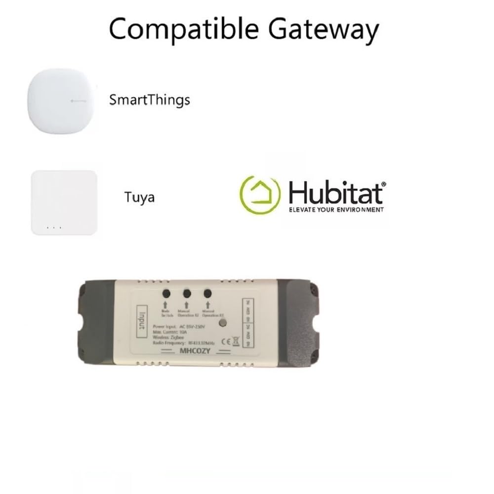 Compatible ZigBee gateways: SmartThings, Tuya, Hubitat
