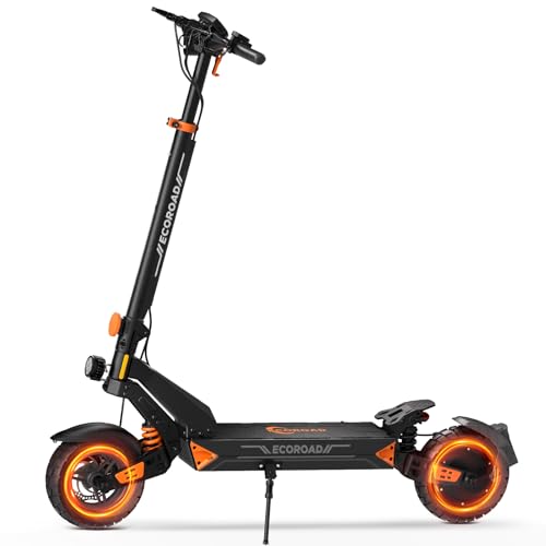 Image of ECOROAD Electric Scooter,25MPH-32MPH, 18-50 Miles Range, 330LBS Load, Off-Road Tires, RGB Lights & APP Control