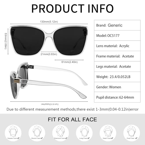 Womens Sunglasses,Oversized Style for Driving Fishing4