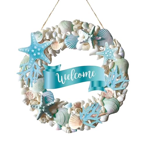 Cartello di benvenuto per porta d'ingresso, decorazione decorativa per ingresso, affascinante di benvenuto | 30 cm conchiglia da appendere alla parete, saluto personalizzato per la casa