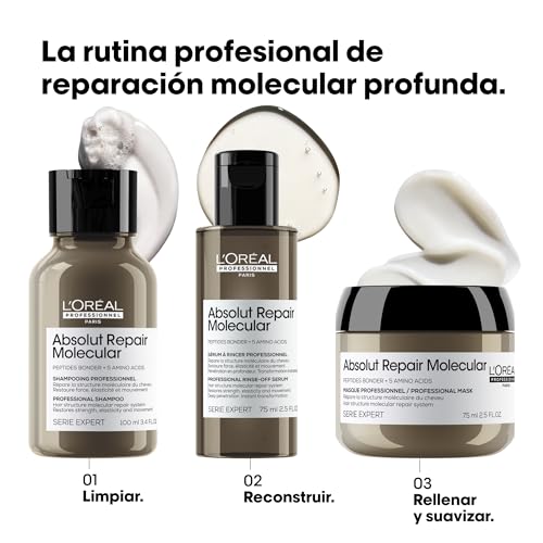 Miniatura 6 de L'Oréal Professionnel Absolut Repair Molecular, Mascarilla Pelo Viaje 75ml