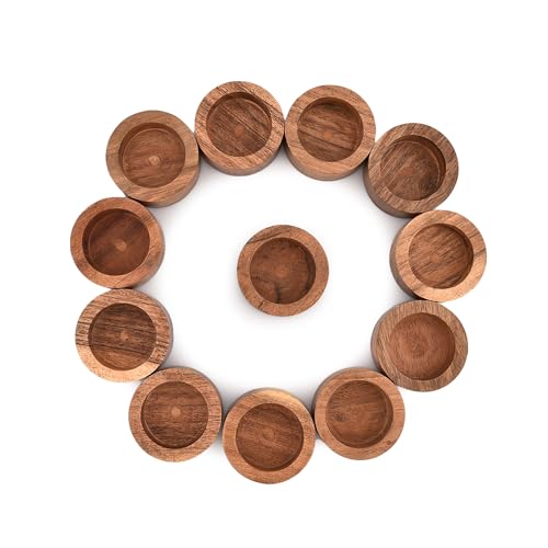 Indus Lifespace Acacia Wood Tealight Candle Holder for Wedding, Party, Birthday, Holiday, Home Decoration (5.71cm x 5.71cm x 2.54cm), (Set of 12) - Cosy Home Interiors Indus Lifespace Acacia Wood Tealight Candle Holder for Wedding, Party, Birthday, Holiday, Home Decoration (5.71cm x 5.71cm x 2.54cm), (Set of 12) - Image 4