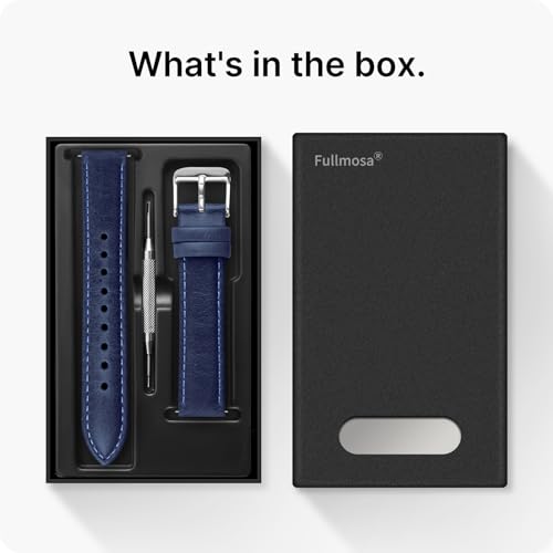 Image of Fullmosa Watch Band, Quick Release Leather Watch Strap Compatible with Samsung Galaxy Garmin for Men Women, Replacement Bands Width 12mm 14mm 16mm 18mm 19mm 20mm 21mm 22mm 24mm