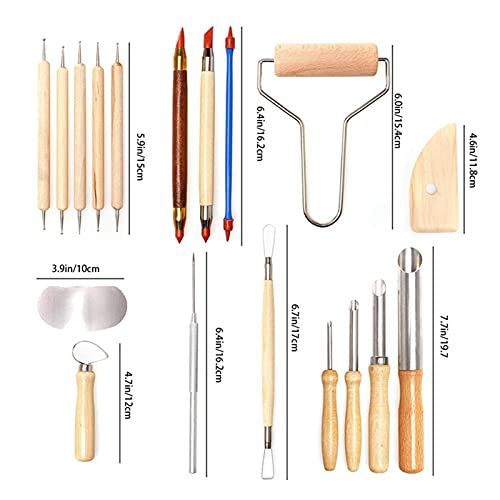 Multifunctioneel Keramische klei gereedschap set polymeer klei gereedschap aardewerk gereedschap set houten aardewerk sculpting klei reiniging tool set tool sculptuur voor kleiaardewerk, doe-het-zelf - Image 4