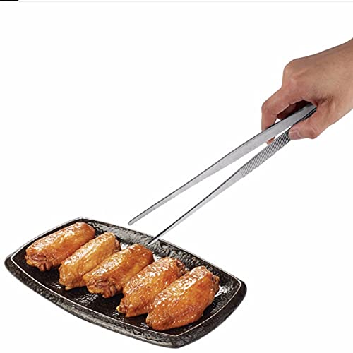 Pinza da Cucina Clip per griglia per Alimenti Ispessita in Acciaio Inossidabile Pinza per Alimenti Lunga in Argento Cucina Perfetta per Quasi Tutte Le attività in Cucina