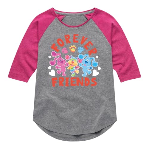 Blue's Clues & You! Hybrid Apparel Magenta & Blue - Forever Friends - Toddler & Youth Girls Raglan Graphic T-Shirt
