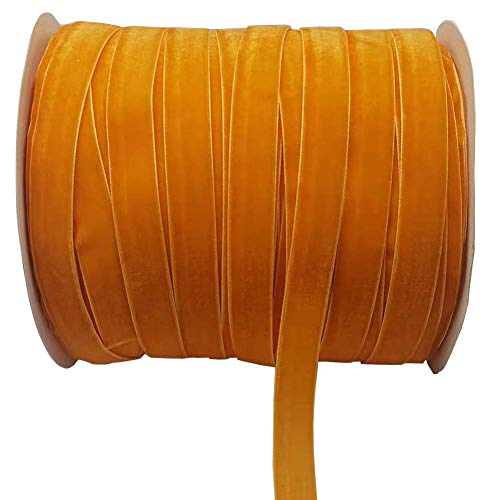 Image of 10 Yards Velvet Ribbon Spool (Orange, 5 /8 inch)