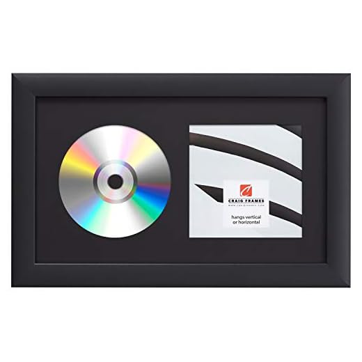 Craig Frames 7x12 Black CD Display Mat Complete w/ 1" Wide Black Frame (CD1WB3BK)