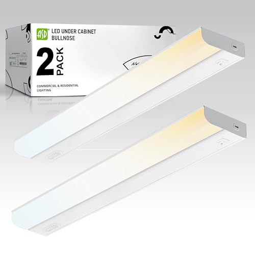 Image of ASD LED Under Cabinet Lighting Hardwired, 24 Inch 12W 2700K-5000K Selectable, 1051LM, CRI90+, Direct Wire Linkable Under Counter Lights for Kitchen, Dimmable Under Cabinet Lights, White, UL, 2 Pack
