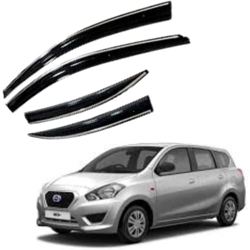 Image of CAR SAAZ Chrome Line Door Visor for Datsun Go+ (2015-2018)(Set of 4Pcs) | Rain Guard | Wind Deflector