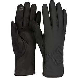 styleBREAKER Dames touch screen handschoenen met zig-zag quilt en fleece voering, warme handschoenen, winter 09010033