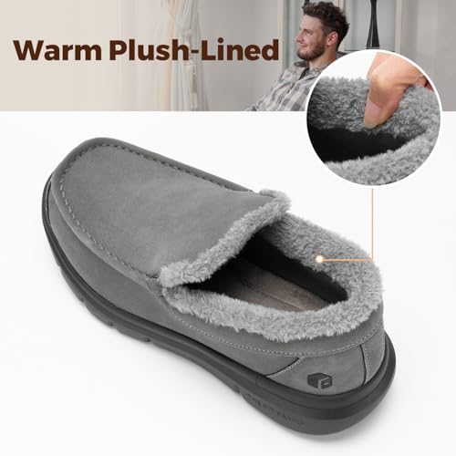 FitVille Extra Wide Men Slippers Slip-on House Slipper Non Slip Orthopedic Winter Shoes for Flat Feet Indoor & Outdoor4