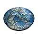 Drache hellblau gebeiztes Wasser Fantasy Kreatur PopSockets Klebender PopGrip