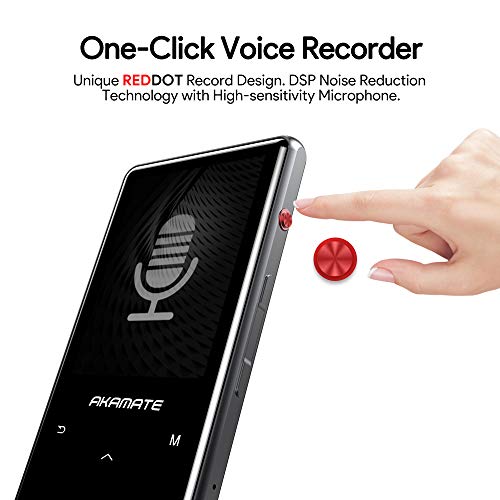 MP3 Player, 16GB Player with Bluetooth 4.2, Music Player with FM Radio, One Click Recording, 2.4" Screen, Built-in Speaker, HiFi Lossless Sound, Support up to 128GB(Earphone, Sport Armband)