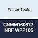 Walter Tools CNMM160612-NRF WPP10S Carbide Tiger-Tec Negative Indexable Turning Insert, 0.047" Corner Radius, 0.625" IC, 0.250" Thick, 0.047" - 0.354" Depth of Cut (Pack of 10)