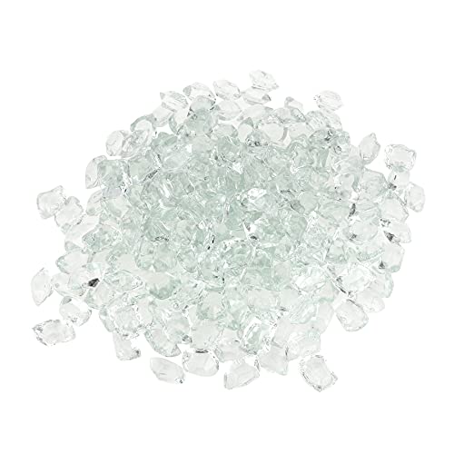 onlyfire 1/2 Zoll Polygon Feuerglas, 4,5 kg Packung Glasstein für Kamin Feuerstelle & Lanscaping, Hochglanz-Kristall Cover