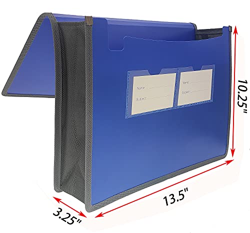 Premium Quality Plastic Expanding File Folder Document Organizer, 3.5" Expansion, A4 Letter Size For Home School Office Organization, 3 Pack (Red/Blue/Black) #TOP2