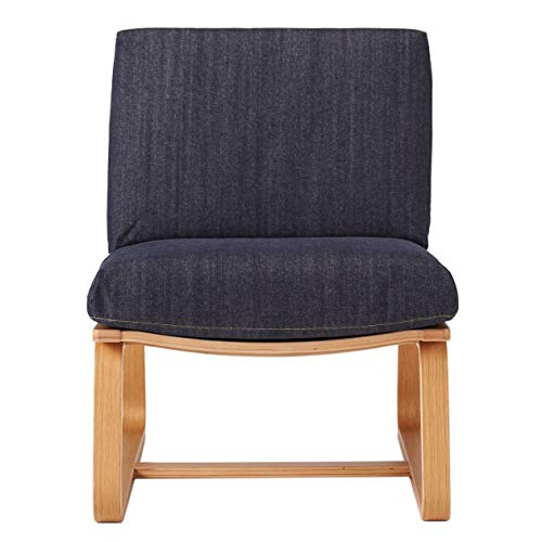 無印良品 綿デニムリビングでもダイニングでもつかえるソファチェア用カバー/ネイビー (面ファスナー仕様) 38740070