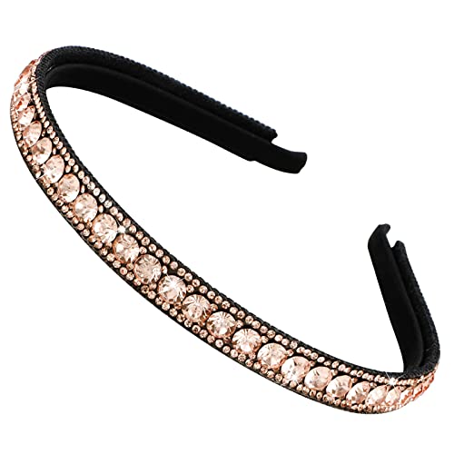 Wecoe Rhinestone Headband Women Non Slip Fashion Coffee Champagne Headband Bling Sparkly Diamond Headband Hair Band Birthday Holiday Homecoming Prom Hair Accessories For Women Girls Gifts #TOP29
