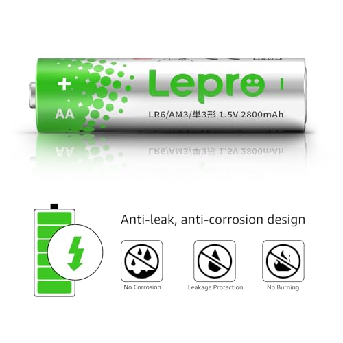 Lepro AA Batteries 48 Pack (Reclosable Packaging) - 1.5V Alkaline Double A Batteries with 2800mAh Max Long-Lasting Power, Leak-Proof & Corrosion-Resistant, Ideal for Home & Office Devices by Lepro - Image 3