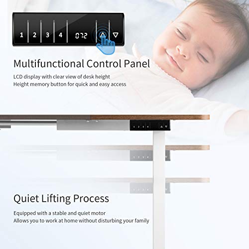 Furmax-Height-Adjustable-Standing-Desk-Electric-Desk-with-14070-cm-Wood-Desktop-Office-Table-Ergonomic-Desk-with-Automatic-Memory-Walnut