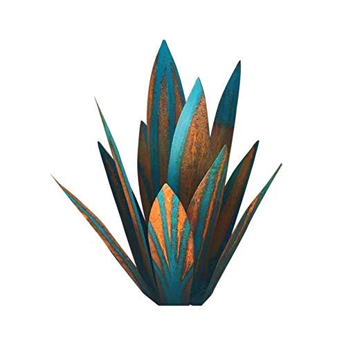 YIWOYI 35 cm Tequila Scultura per interni ed esterni a forma di piante da pavimento, decorazione per cortili, giardino, prato rustico, 9 foglie