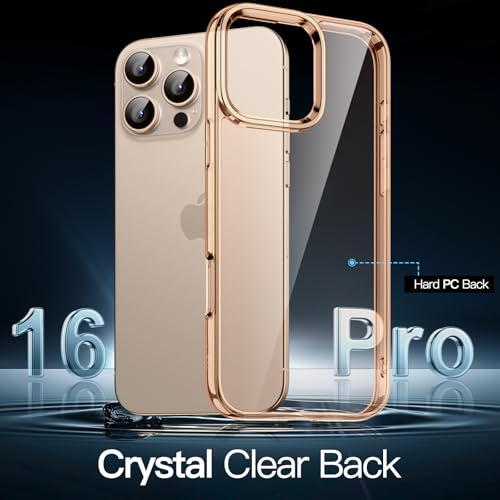 Image of JETech Cover Case for iPhone 16 Pro 6.3-Inch, Non-Yellowing Shockproof Phone Bumper Cover, Anti-Scratch Clear Back (Desert)