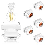 Aiwode 角型引掛けランプソケットE26口金、引掛シーリング用 電球ソケット ランプソケット、工事不要 取り付け簡単、天井照明 照明器具の取り付けには必須な材料です、PSE認証（白い、6個入り）