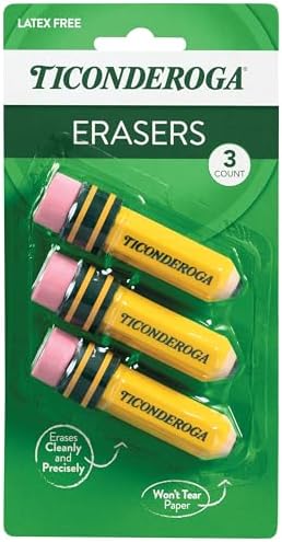 - Shaped Eraser, Latex-Free, 3/Pk