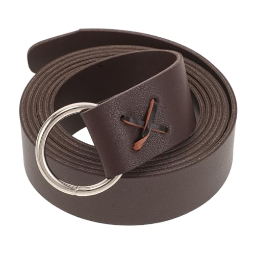 Medieval Viking Leather Belt Half Closure for Cosplay and Design Dark Brown for Historical Costume Accessories