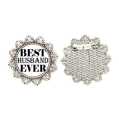 Broche de flor de plata para bodas y galas traje de novio con grabado especial mediano