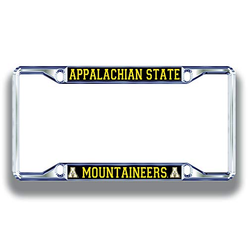 Elite Fan Shop Appalachian State Mountaineers License Plate Frame Silver