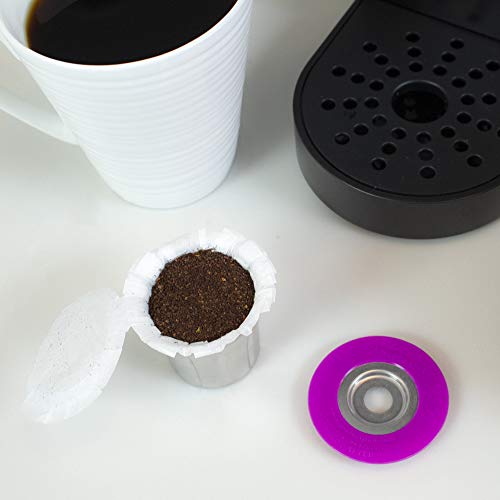 Ez-Cup Stainless Steel Reusable K Cup Coffee Pod + 25 Disposable Paper Filters - Refillable Capsule Compatible With Keurig 1.0 2.0 K-Slim K-Mini Plus K-Duo K-Series & Other Select Models #TOP4