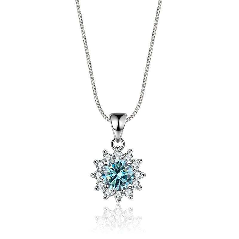Collier moissanite D VVS1 en argent 925 éclat diamant éternel