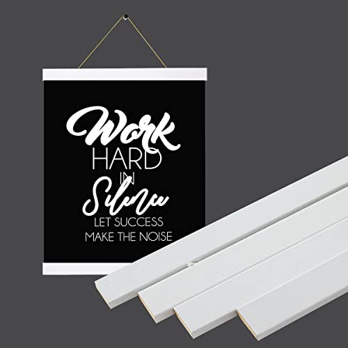 Yk Artwood RIV003 3 Pack Magnetic Poster Hanger Frame White, 8X10 8X12 8X16 Poster Frame Wood Wooden Magnet Print Posters Dowel Scroll Hanger Hangers Hanging Kit thumb #4