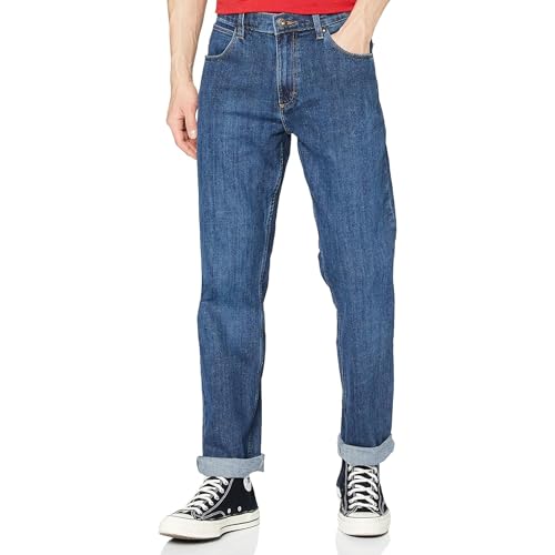 Wrangler Herren Red Kabel Straight Jeans, Darkstone, 33W / 30L EU