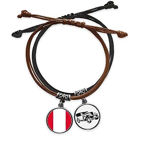 Bracelet amérique du sud cuir ajustable résistant qui ne déteint pas sur la peau