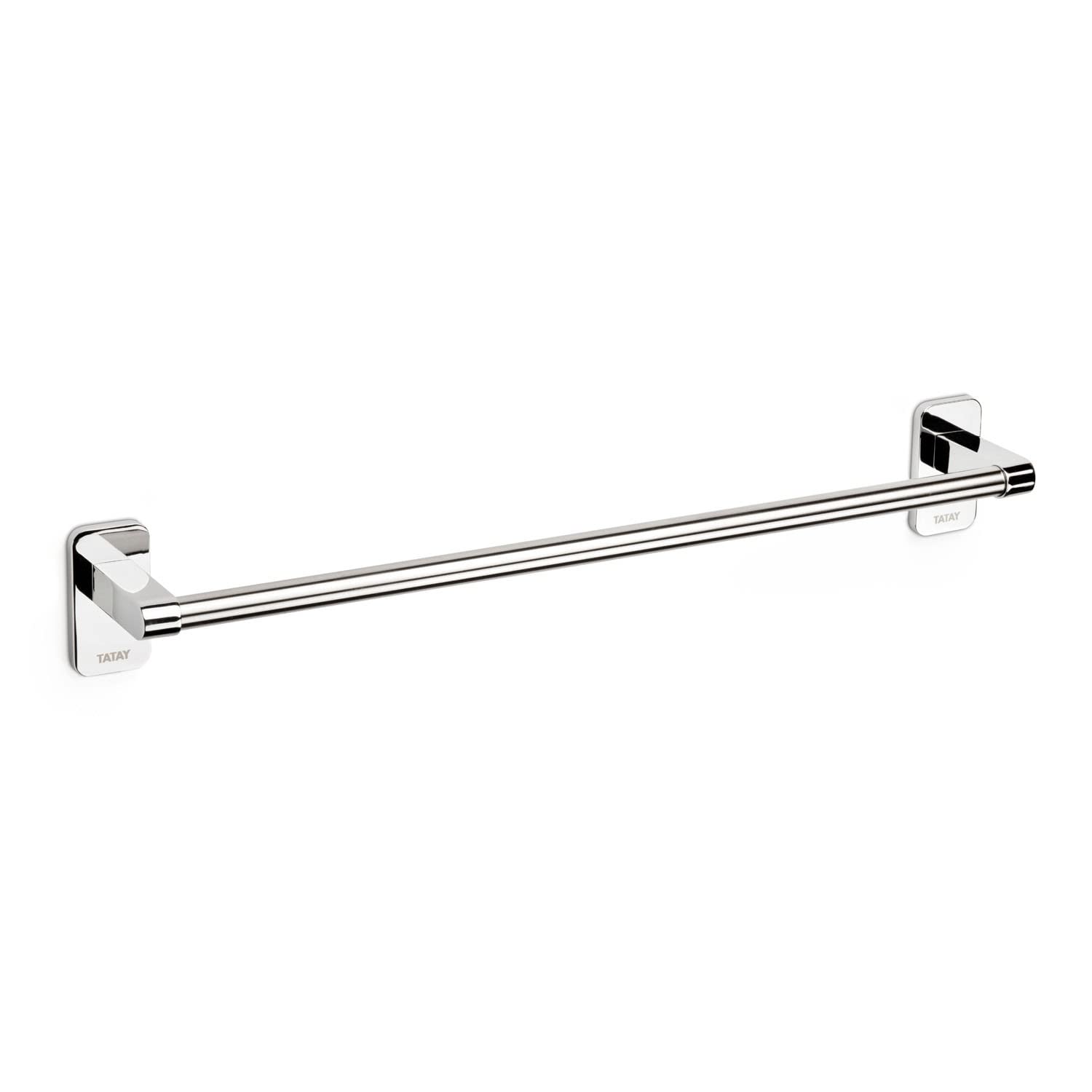 TATAY Bathroom Towel Holder, Slim Collection, Stainless Steel, Double Fixing System with Screws and Glu fix, 45 cm